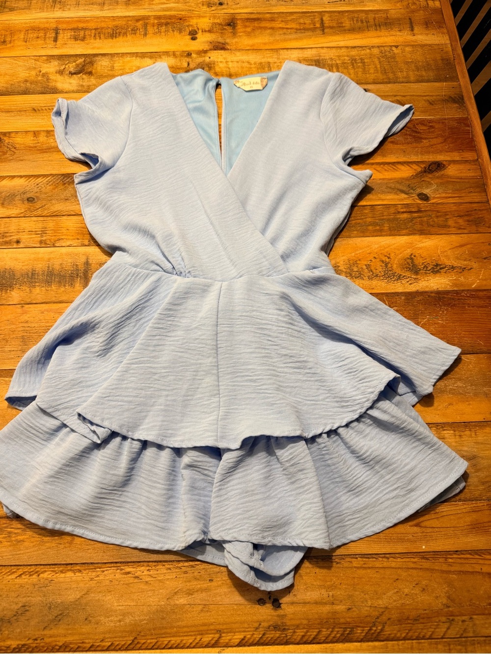 Altar’d State Light Blue Layered One-Piece Romper - XS